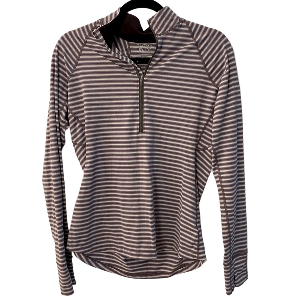 Mountain HardWear Striped Half Zip Long Sleeve Base Layer Moisture wicking Med